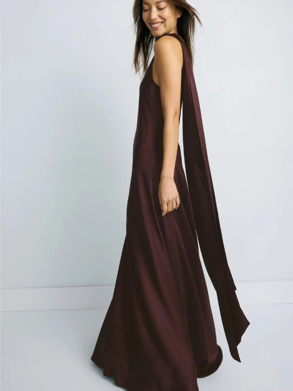 Reiss Fae Satin Sash Detail Gown Size 0 MSRP $595 - Picture 2 of 14